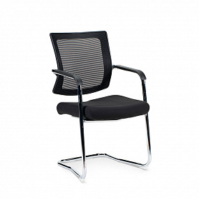 Кресло офисное Вельд CF (хром / черная сетка / черная ткань) HB1102