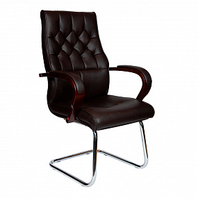Кресло офисное  Боттичелли CF (дерево/темно-коричневая кожа) P2338B-L0828 leather