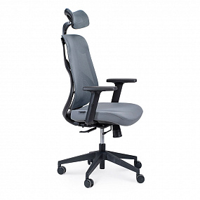 Кресло офисное Имидж (черный пластик / серая сетка / серая ткань) YS-0817H(D+T)