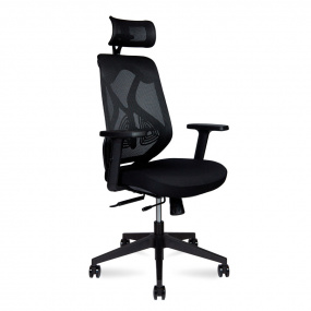 Кресло офисное Имидж black (черный пластик / черная сетка / черная ткань) YS-0817H