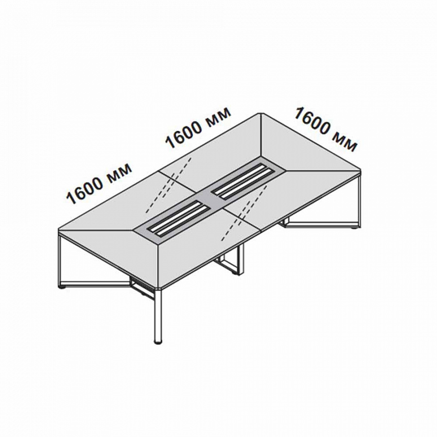 Стол для переговоров со стеклянной столешницей
