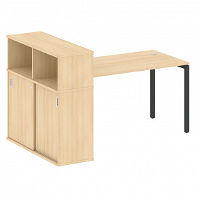Стол письменный на П-образном м/к с опорным шкафом-купе 40БП.РС-СШК-3.3